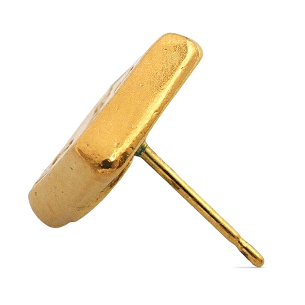 Chanel B Chanel Gold Gold Plated Metal Logo Bullet Back Earrings France