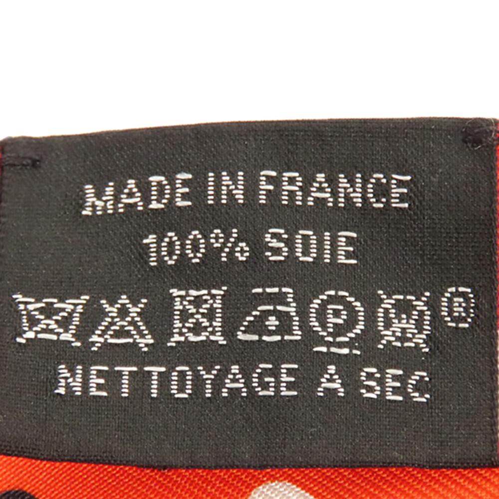 Hermès AB Hermès Orange Silk Fabric Jeu de Cartes Twilly Scarf France