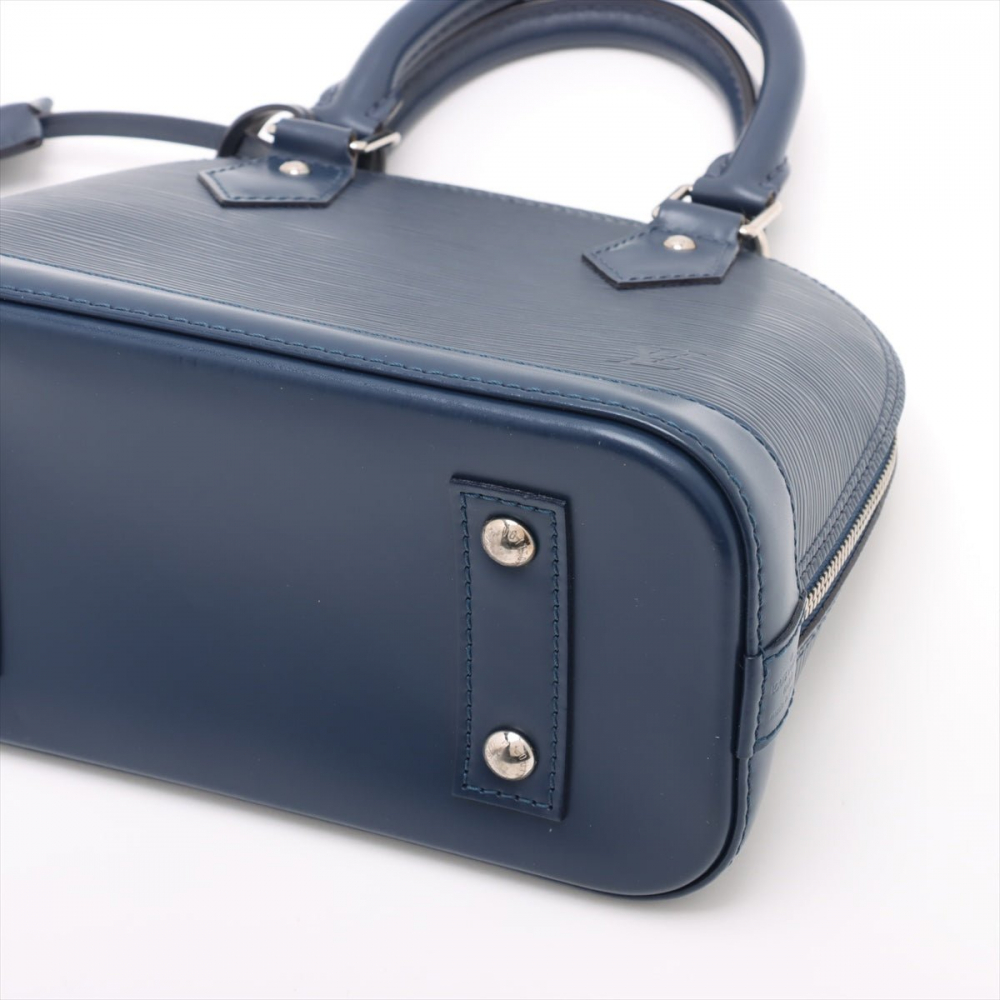 Louis Vuitton Alma BB Epi Leather Top-handle Handbag Navy