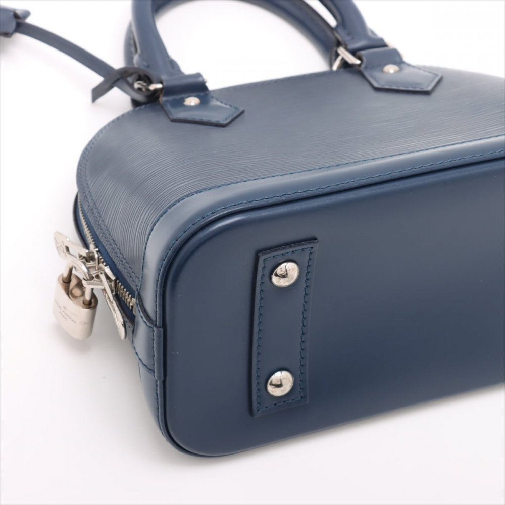 Louis Vuitton Alma BB Epi Leather Top-handle Handbag Navy