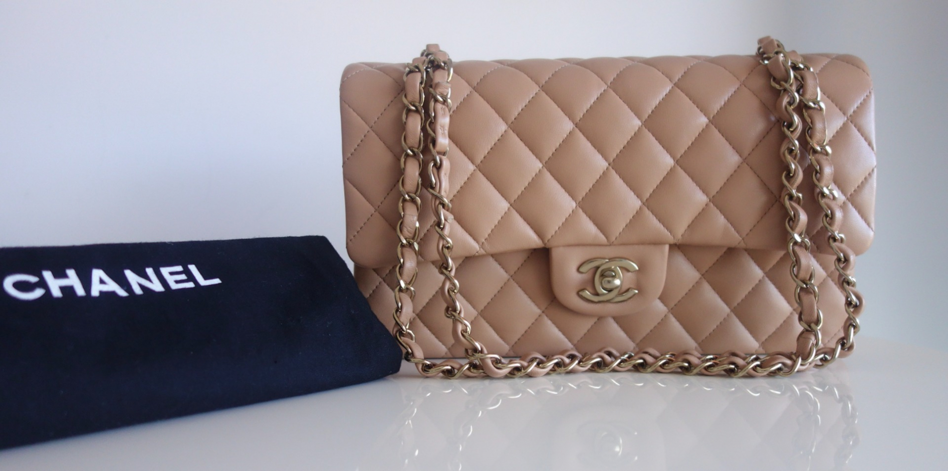 Chanel Classique 11.12 dark beige bag