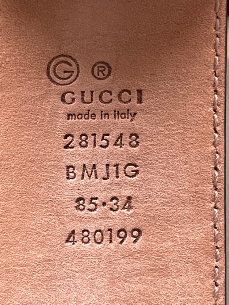 Gucci red imprint belt