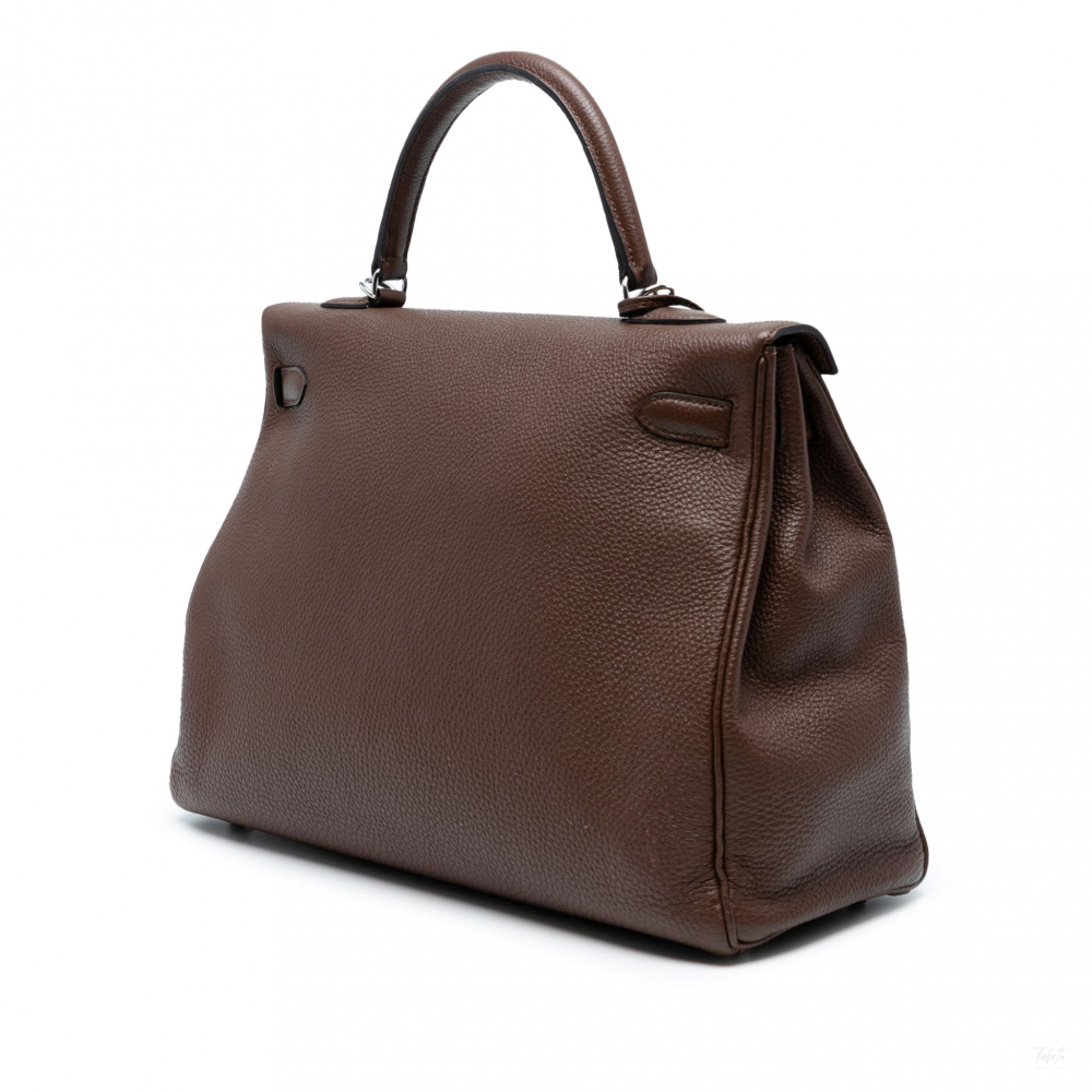 Hermès Kelly 35 Togo Leather Top-handle Handbag Chocolat
