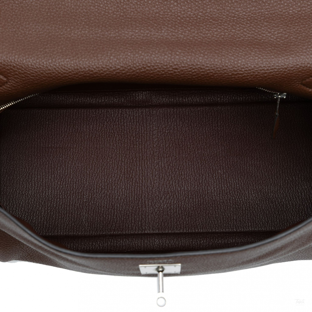 Hermès Kelly 35 Togo Leather Top-handle Handbag Chocolat