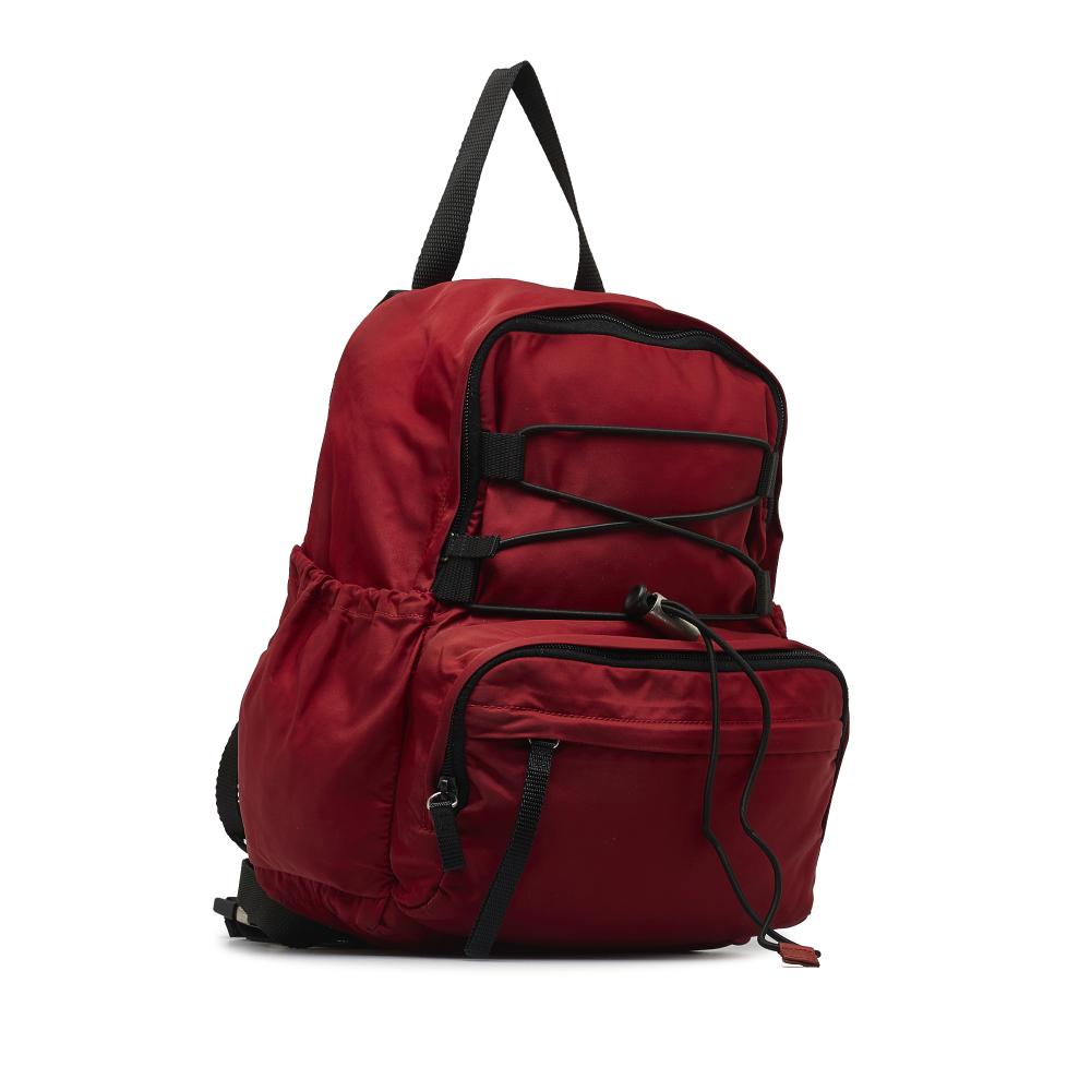 Prada B Prada Red Nylon Fabric Tessuto Backpack Italy