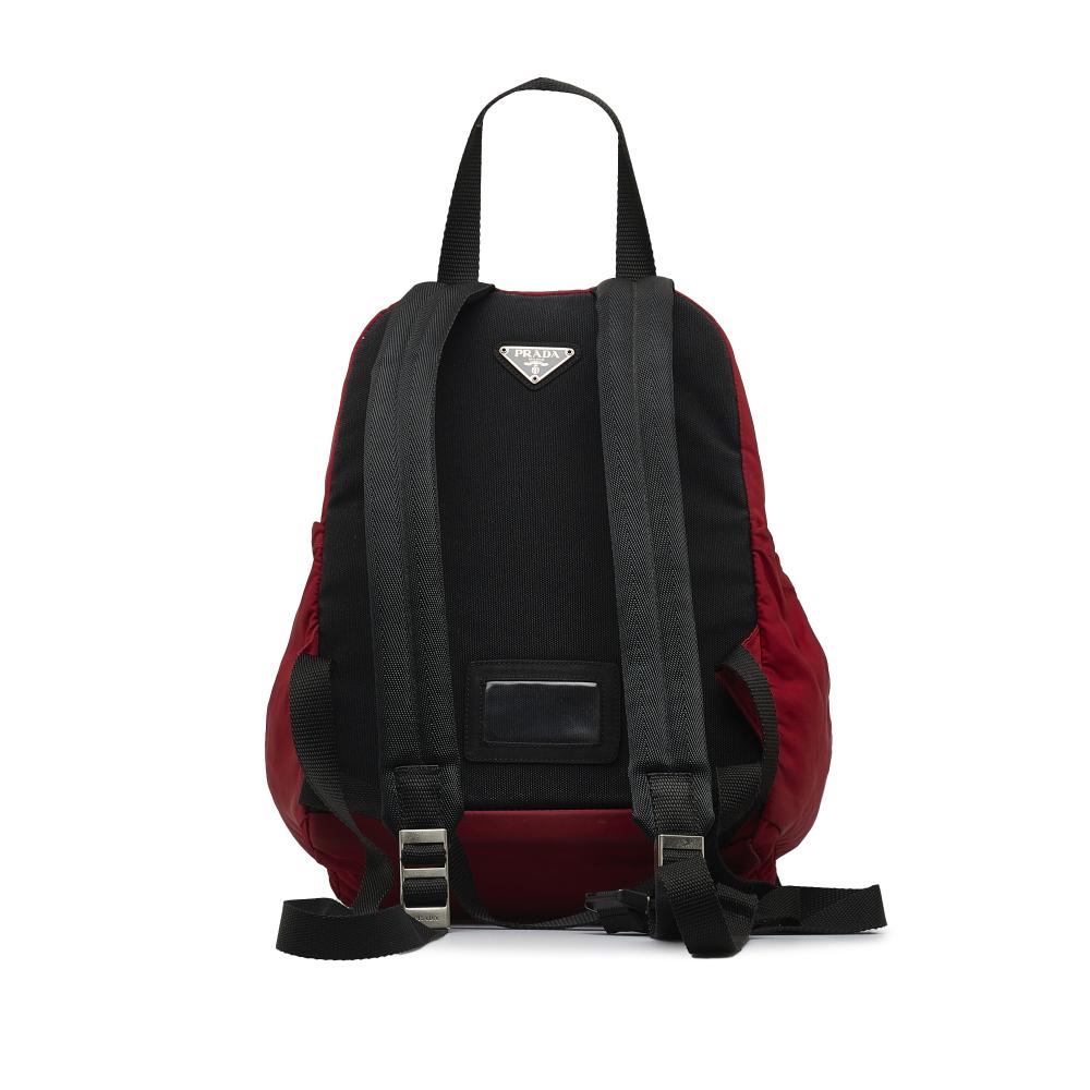 Prada B Prada Red Nylon Fabric Tessuto Backpack Italy