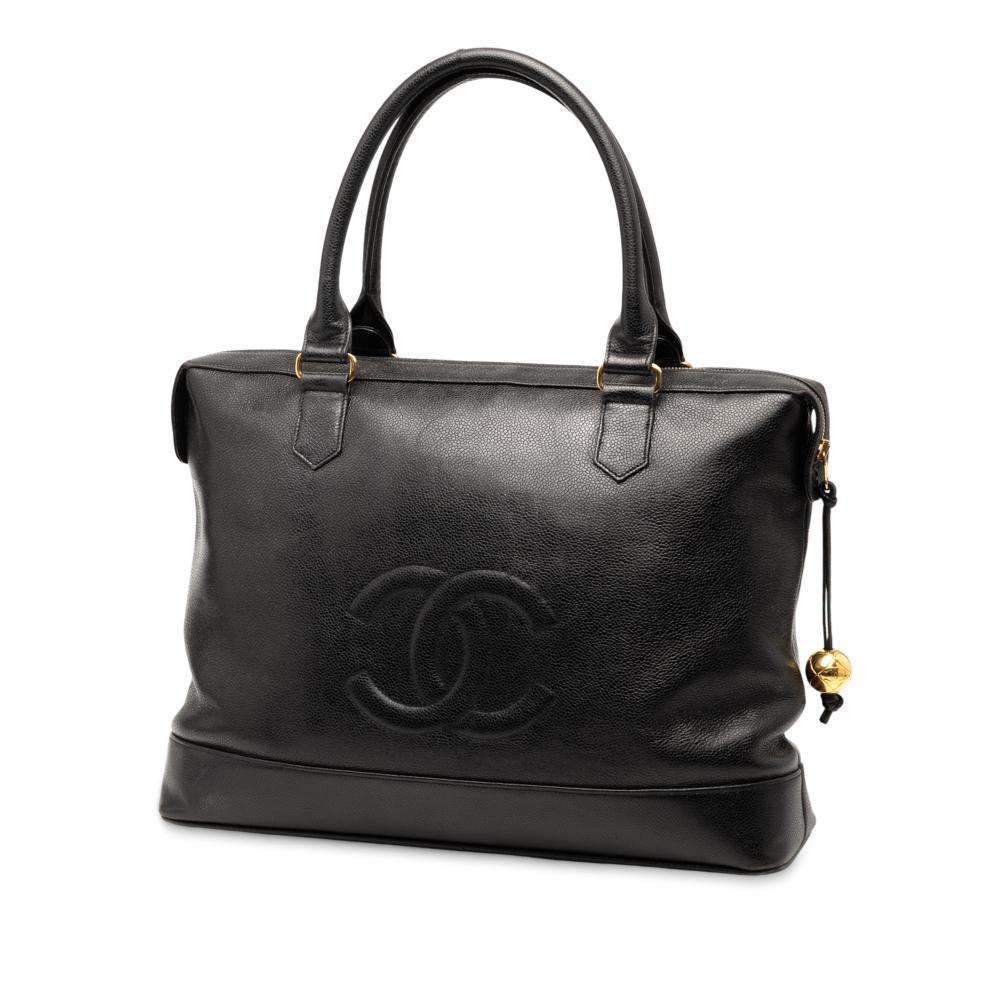 Chanel B Chanel Black Caviar Leather Leather CC Caviar Front Pocket Tote Italy