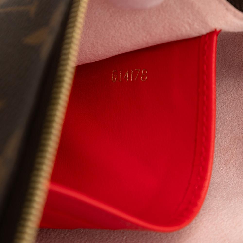 Louis Vuitton AB Louis Vuitton Brown Monogram Canvas Fabric Monogram Blooming Flowers Double Zip Pochette Spain