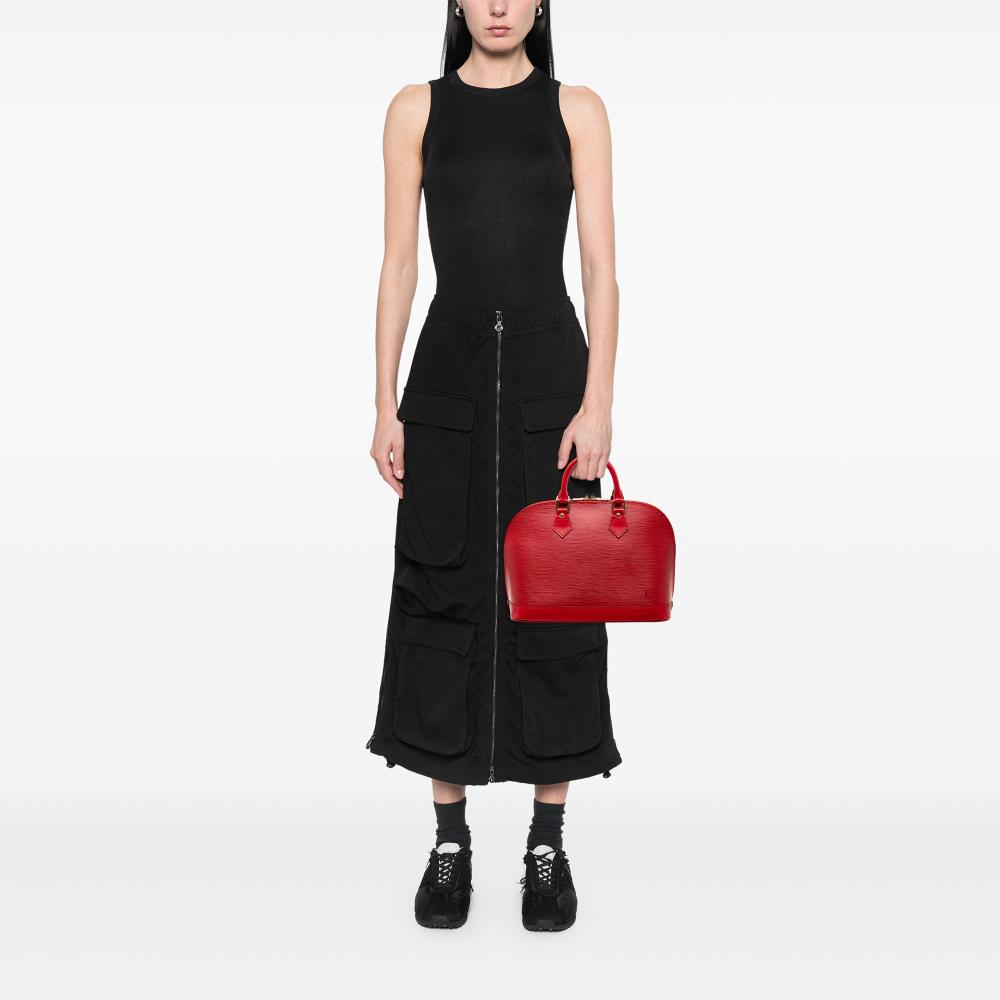 Louis Vuitton B Louis Vuitton Red Epi Leather Leather Epi Alma PM France