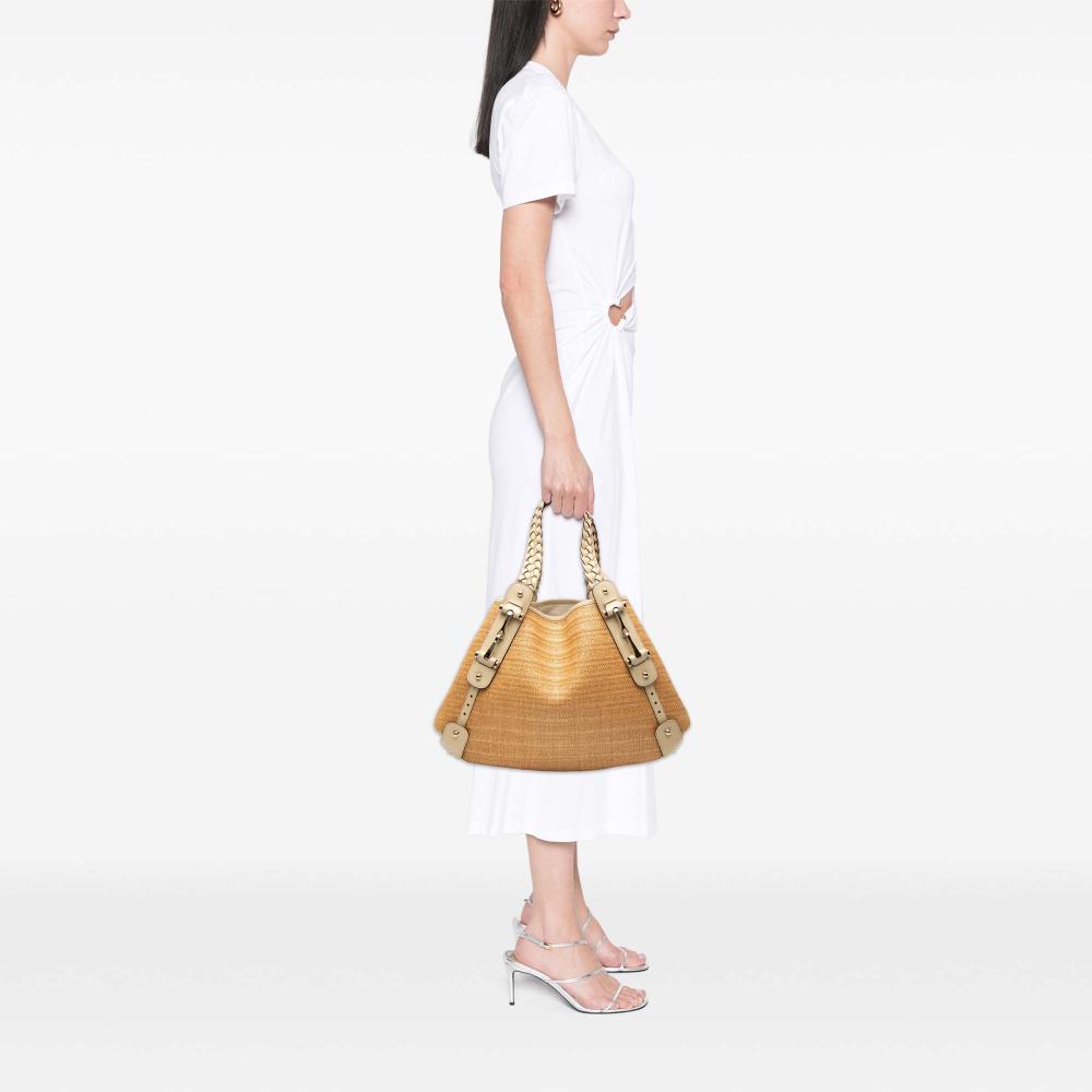 Gucci B Gucci Brown Raffia Natural Material Pelham Shoulder Bag Italy