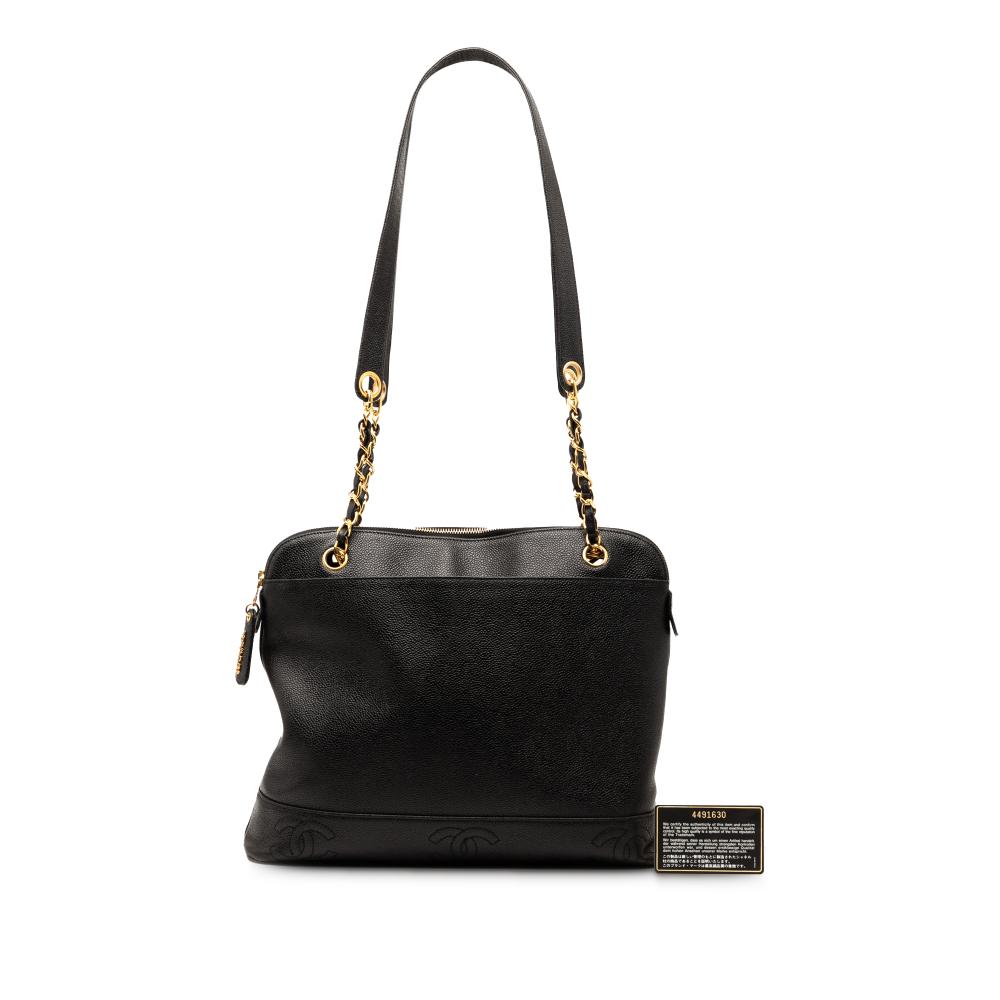 Chanel B Chanel Black Caviar Leather Leather Triple CC Caviar Shoulder Bag Italy