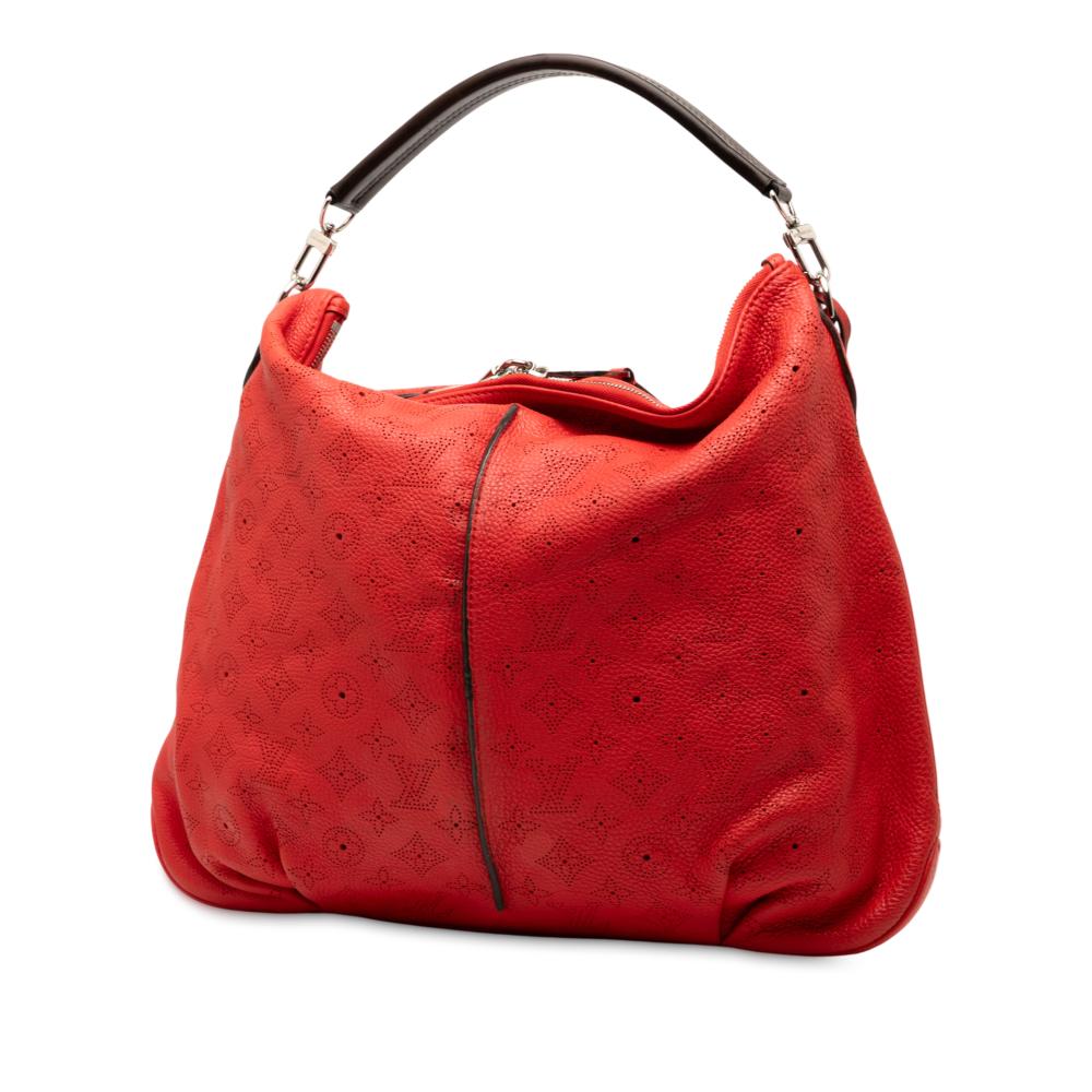 Louis Vuitton B Louis Vuitton Red Calf Leather Monogram Mahina Selene MM France