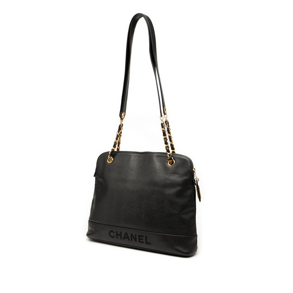 Chanel B Chanel Black Caviar Leather Leather Caviar Logo Chain Shoulder Bag Italy