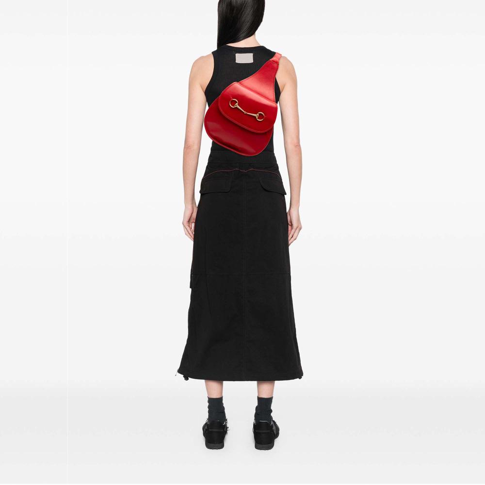 Gucci B Gucci Red Calf Leather Horsebit Backpack Italy