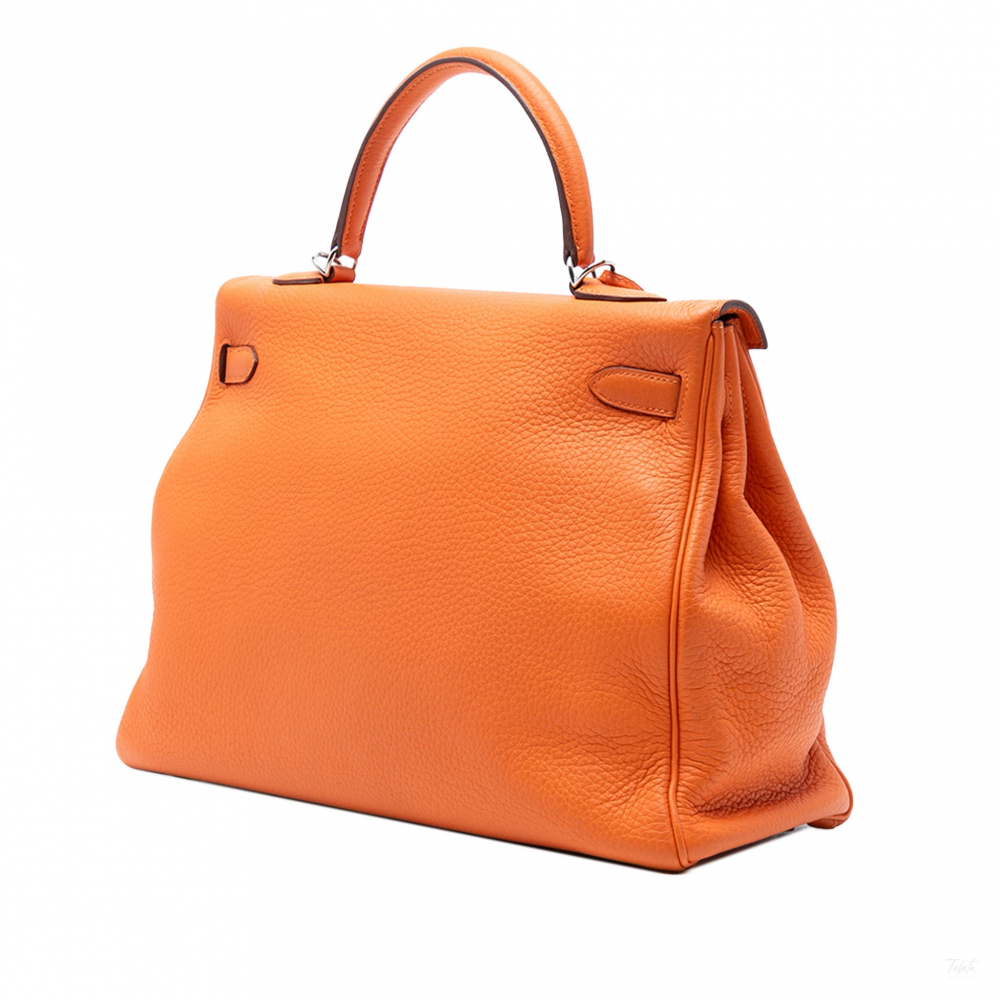 Hermès Kelly 35 Togo Leather Top-handle Handbag Orange