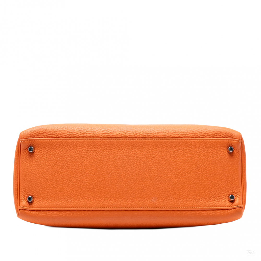 Hermès Kelly 35 Togo Leather Top-handle Handbag Orange