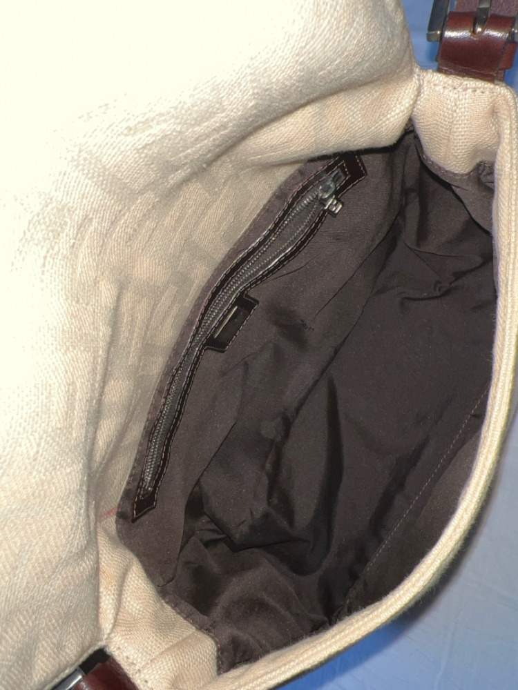 Fendi 2000-2010 Zucca Canvas Mamma Forever Schultertasche