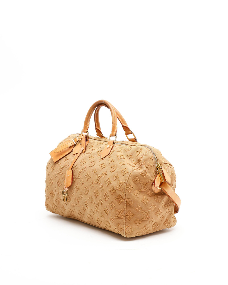 Louis Vuitton Limited Edition Monogram Denim Stone Speedy Bandoulière 35 Bag