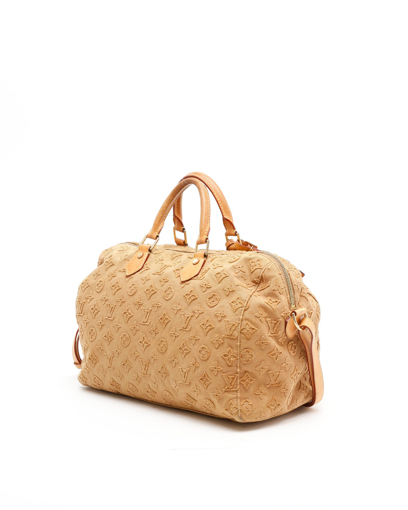 Louis Vuitton Limited Edition Monogram Denim Stone Speedy Bandoulière 35 Bag