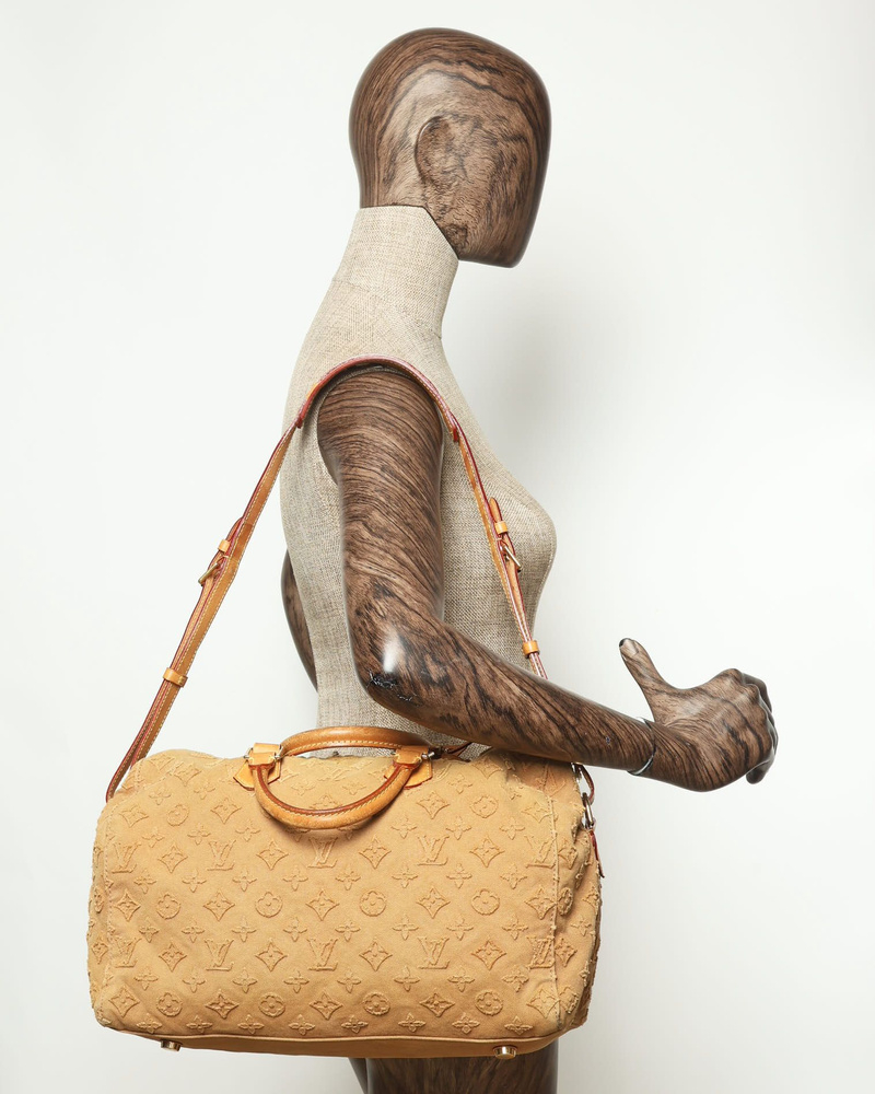Louis Vuitton Limited Edition Monogram Denim Stone Speedy Bandoulière 35 Bag