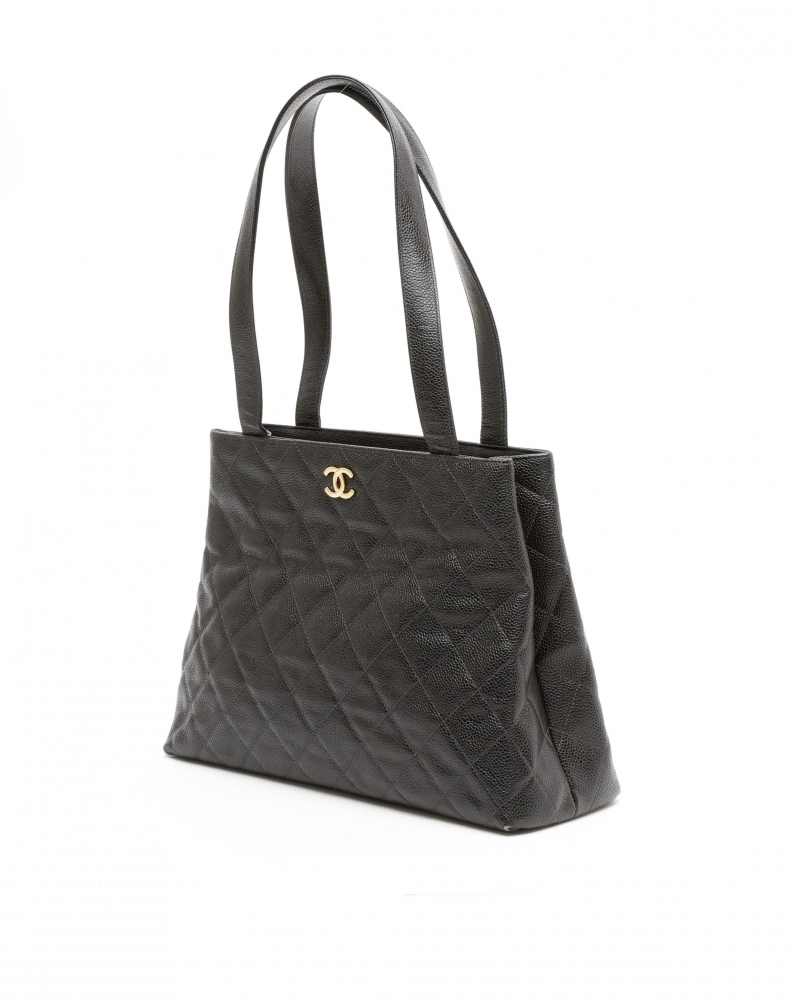Chanel CC Caviar Quilted Hobo Bag