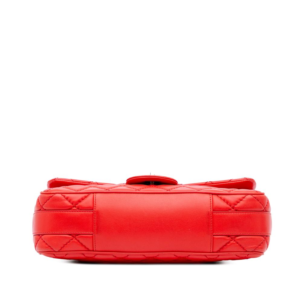 Chanel B Chanel Red Lambskin Leather Leather Jumbo Lambskin Easy Carry Flap Satchel Italy