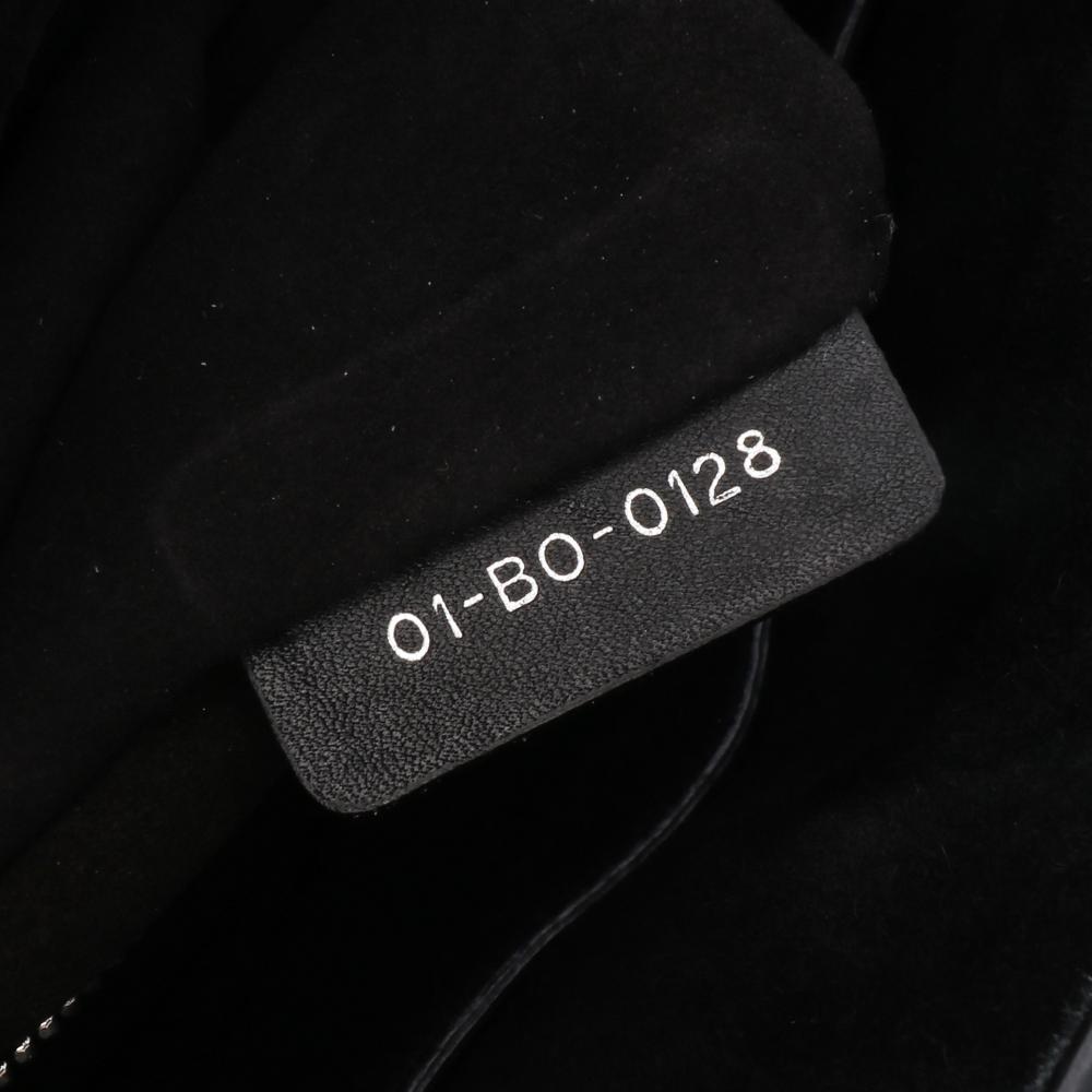 Christian Dior B Dior Black with White Calf Leather Medium skin Checkered Lady Dior Italy