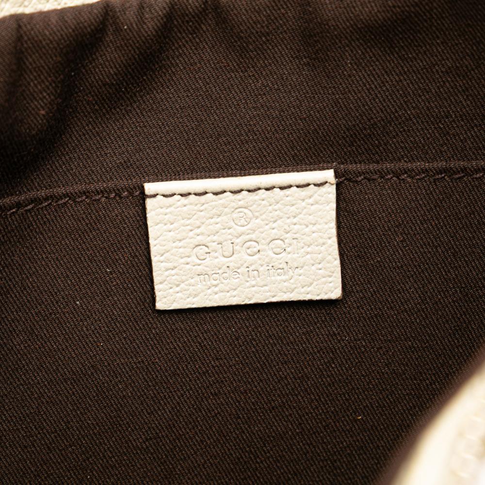 Gucci B Gucci Brown Beige Canvas Fabric GG Princy Hobo Italy