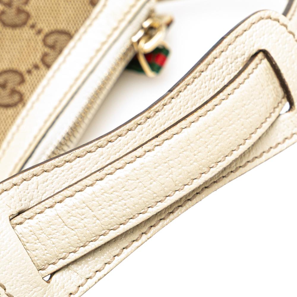 Gucci B Gucci Brown Beige Canvas Fabric GG Princy Hobo Italy