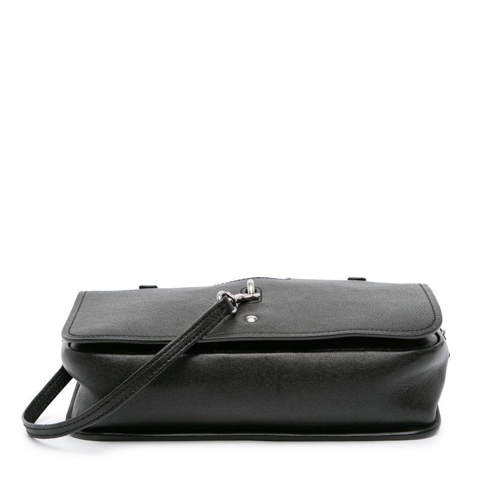 Saint Laurent B Saint Laurent Black Lambskin Leather Leather Medium Lambskin Charlotte Messenger Bag Italy