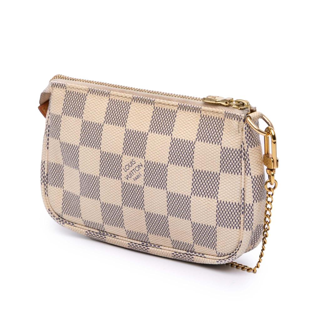 Louis Vuitton B Louis Vuitton White Damier Canvas Canvas Damier Azur Mini Pochette Accessoires France