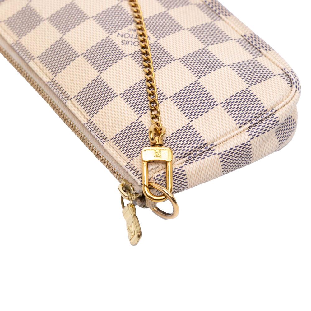 Louis Vuitton B Louis Vuitton White Damier Canvas Canvas Damier Azur Mini Pochette Accessoires France
