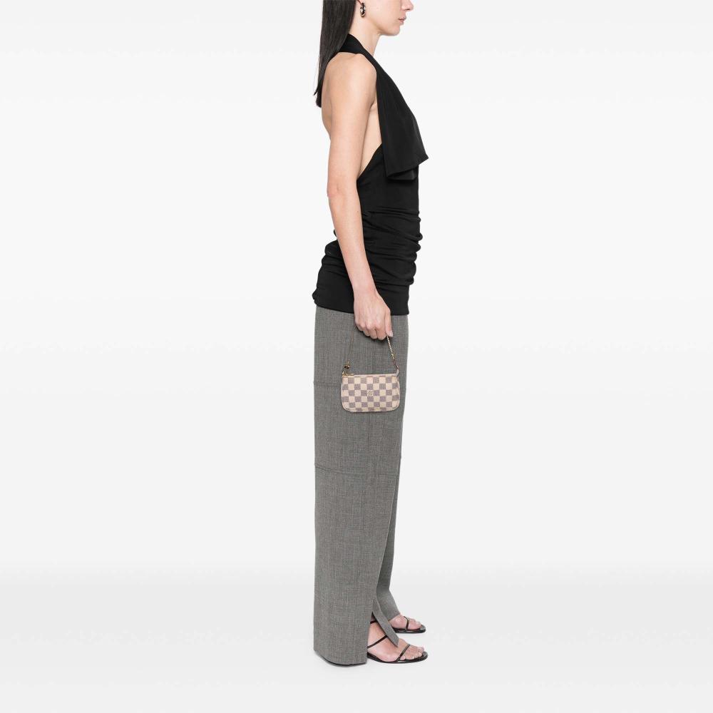 Louis Vuitton B Louis Vuitton White Damier Canvas Canvas Damier Azur Mini Pochette Accessoires France