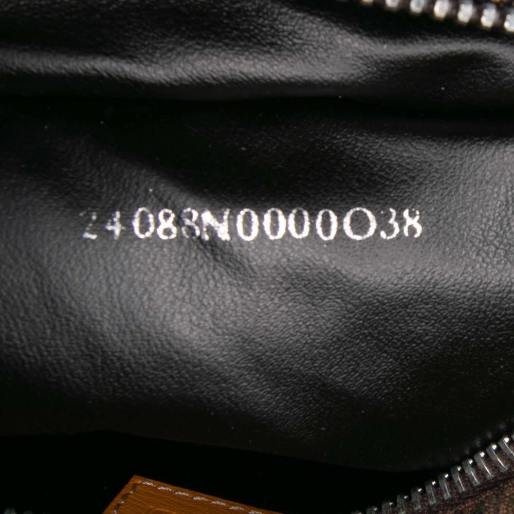 Fendi B Fendi Brown Canvas Fabric Zebra Print Handbag Italy