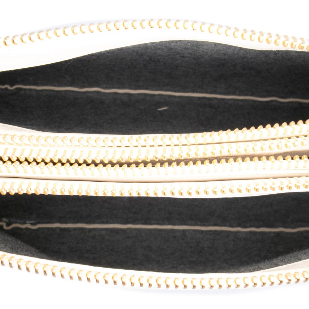 Celine B Celine White Off White Lambskin Leather Leather Large Lambskin Trio Crossbody Italy