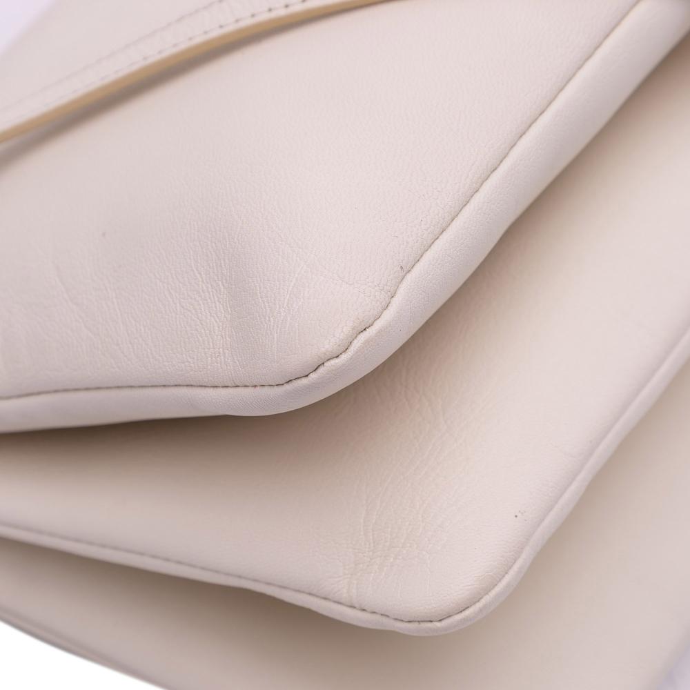 Celine B Celine White Off White Lambskin Leather Leather Large Lambskin Trio Crossbody Italy