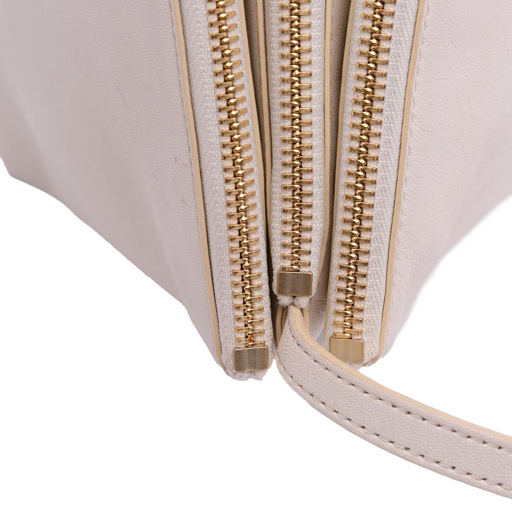 Celine B Celine White Off White Lambskin Leather Leather Large Lambskin Trio Crossbody Italy
