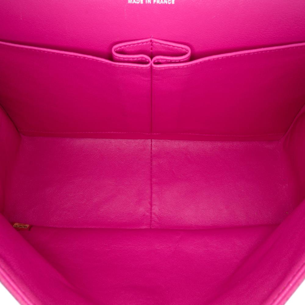 Chanel B Chanel Pink Hot Pink Caviar Leather Leather Jumbo Classic Caviar Double Flap France
