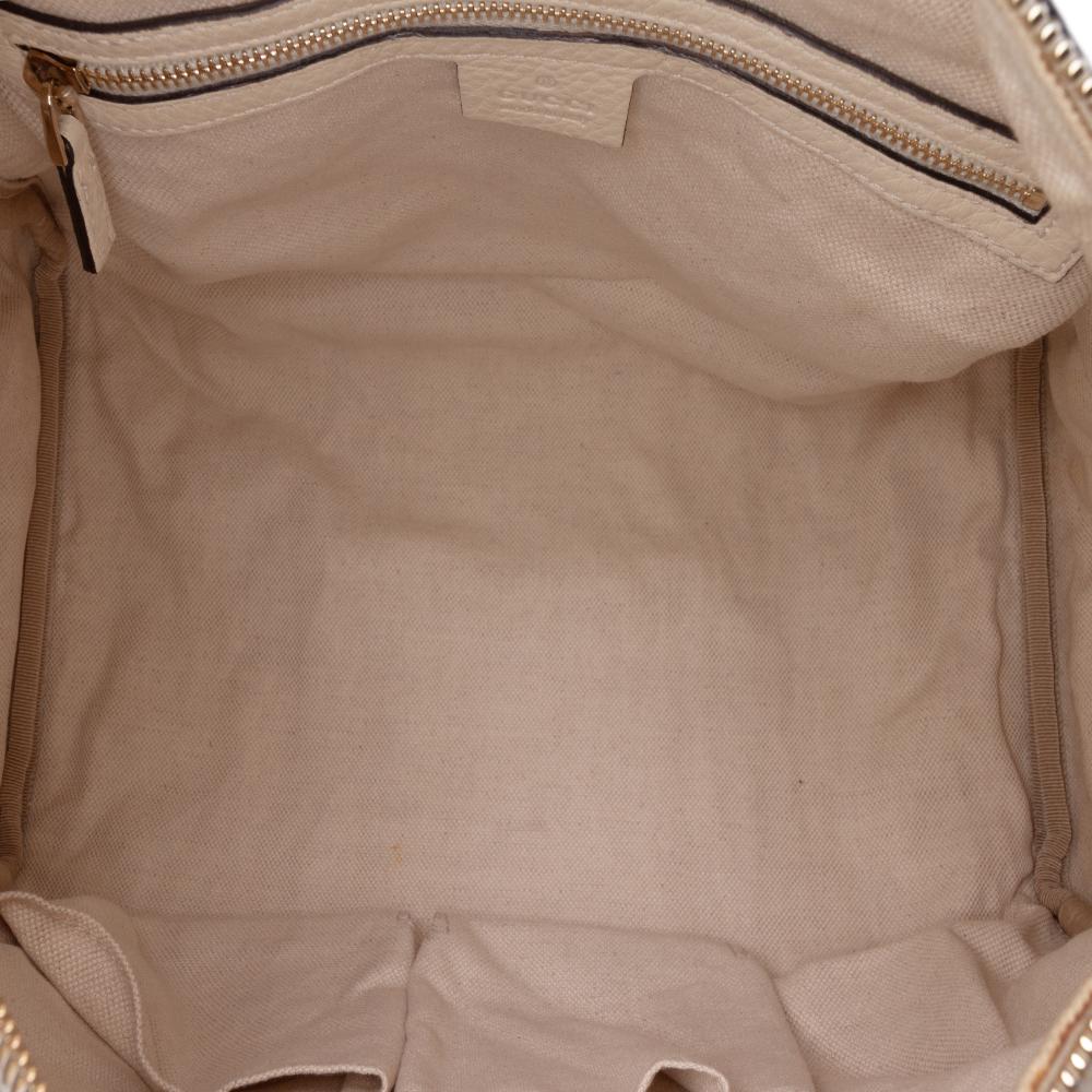 Gucci B Gucci Brown Light Beige Calf Leather skin Web Joy Boston Bag Italy