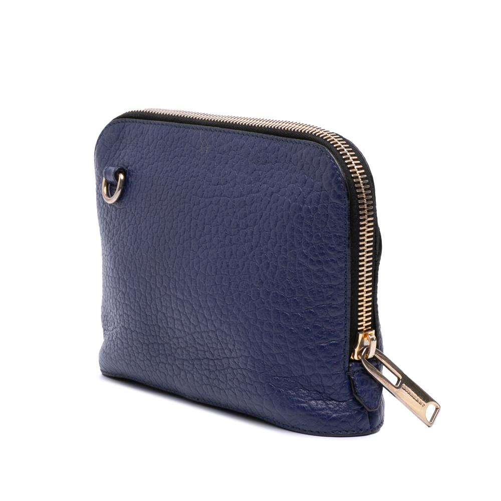 Burberry B Burberry Blue Calf Leather Harrogate Crossbody Italy