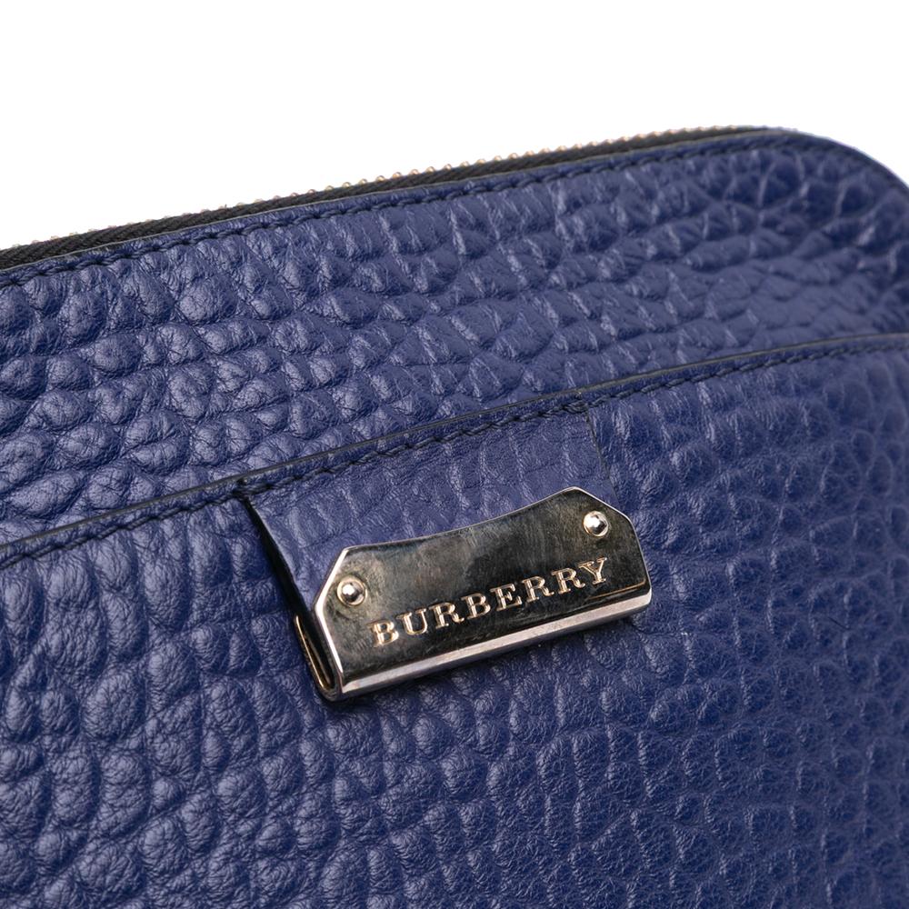 Burberry B Burberry Blue Calf Leather Harrogate Crossbody Italy