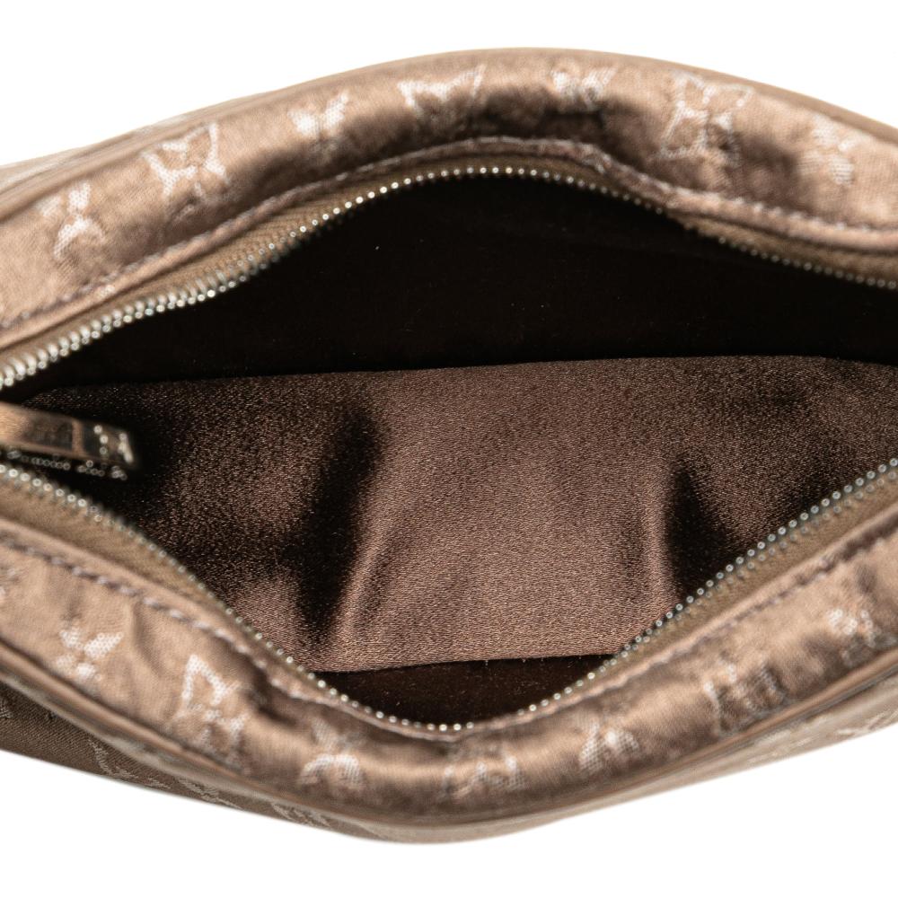 Louis Vuitton B Louis Vuitton Brown Satin Fabric Monogram Mini Boulogne France