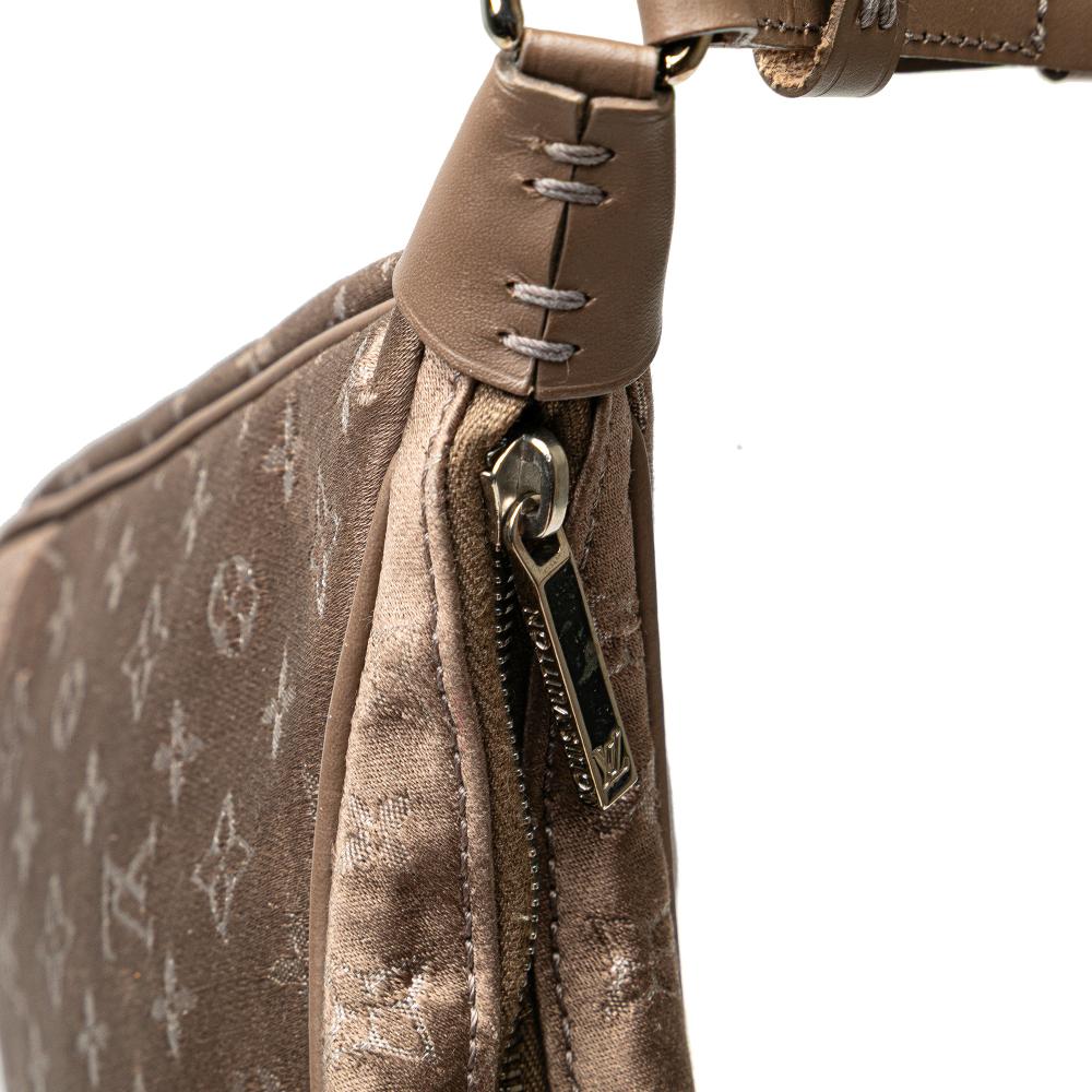 Louis Vuitton B Louis Vuitton Brown Satin Fabric Monogram Mini Boulogne France