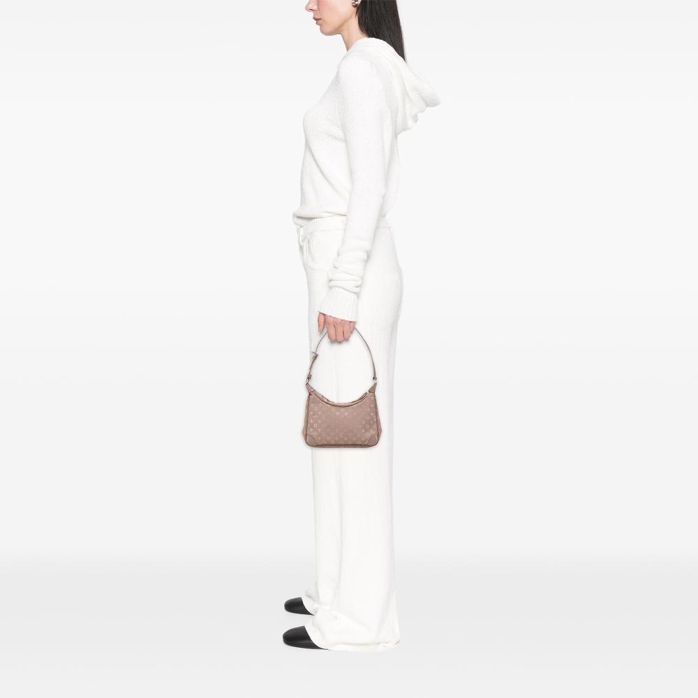 Louis Vuitton B Louis Vuitton Brown Satin Fabric Monogram Mini Boulogne France