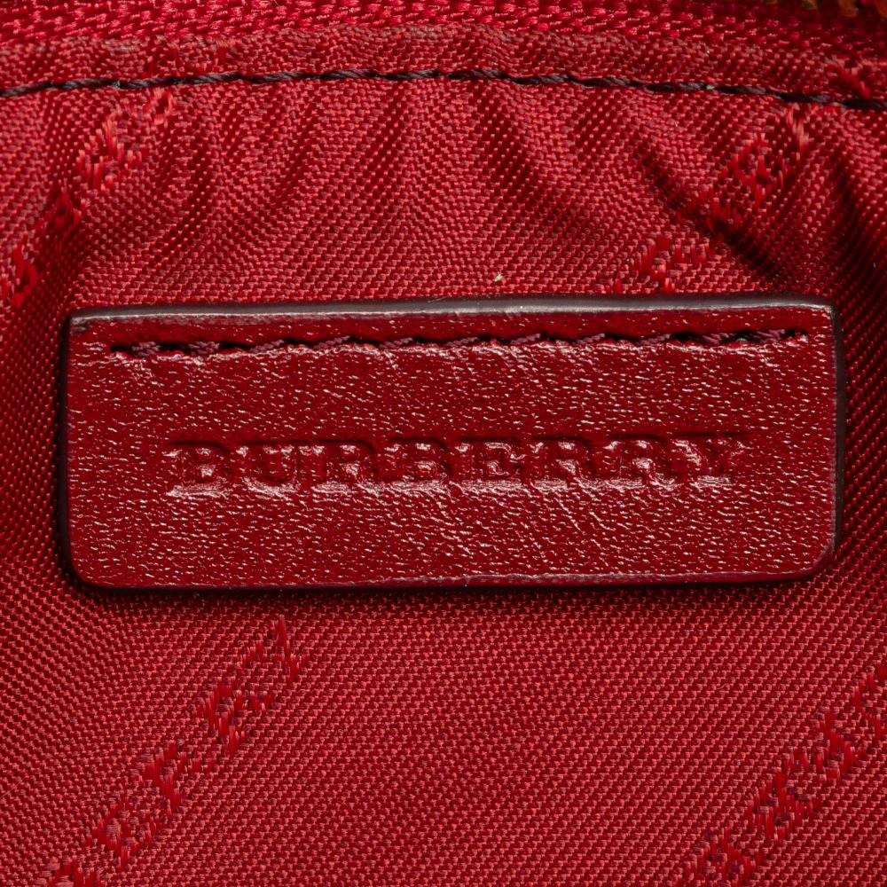 Burberry AB Burberry Brown Beige Coated Canvas Fabric Haymarket Check Peyton Crossbody China