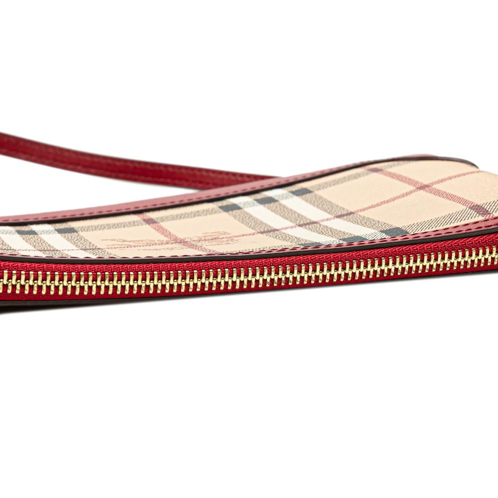 Burberry AB Burberry Brown Beige Coated Canvas Fabric Haymarket Check Peyton Crossbody China