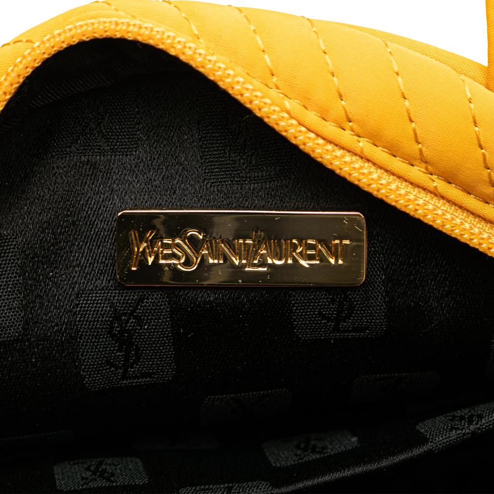 Saint Laurent AB Saint Laurent Yellow Nylon Fabric Logo Handbag France