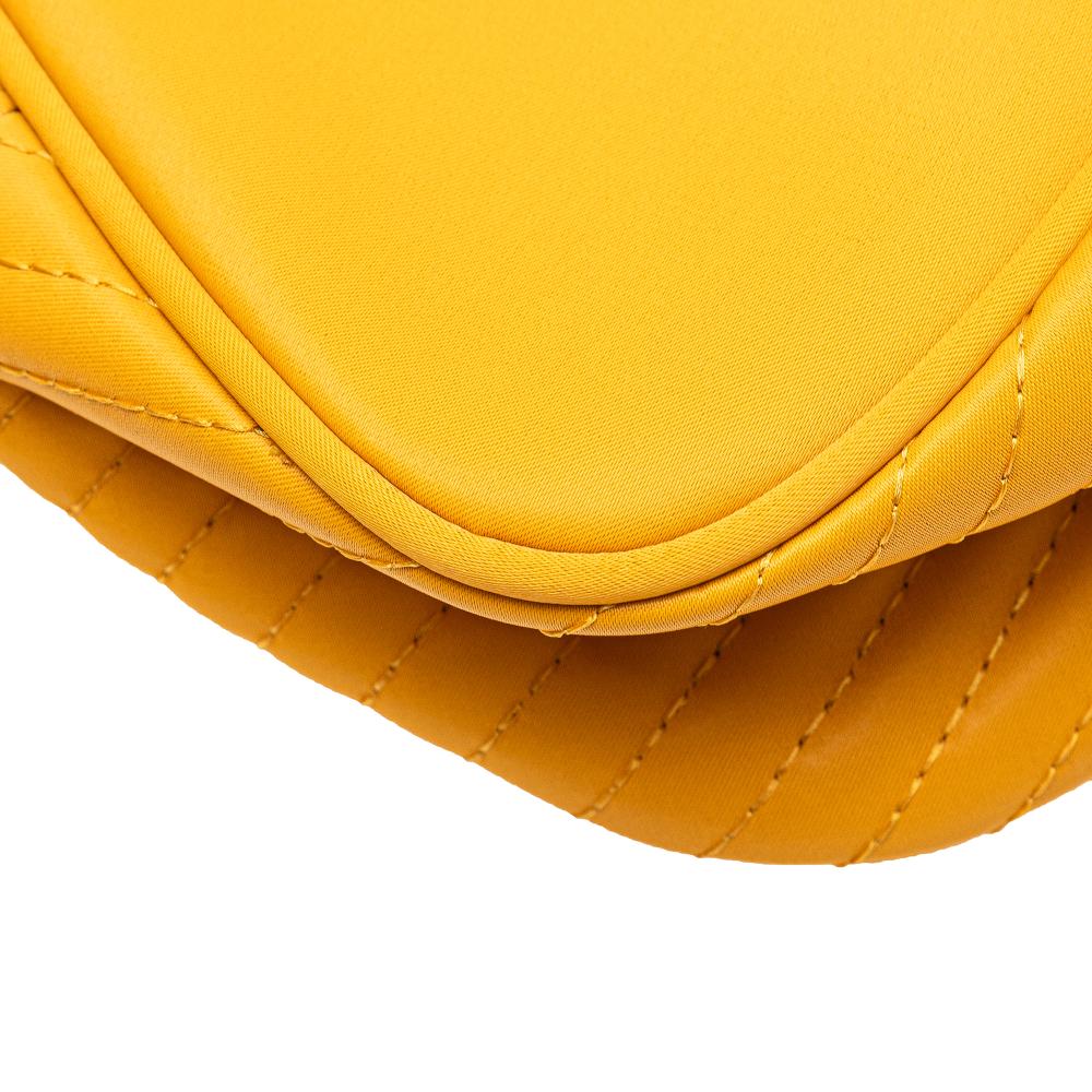 Saint Laurent AB Saint Laurent Yellow Nylon Fabric Logo Handbag France