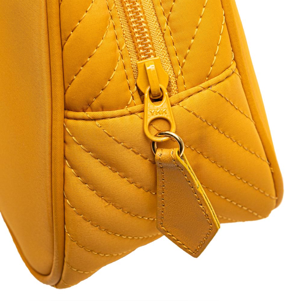 Saint Laurent AB Saint Laurent Yellow Nylon Fabric Logo Handbag France
