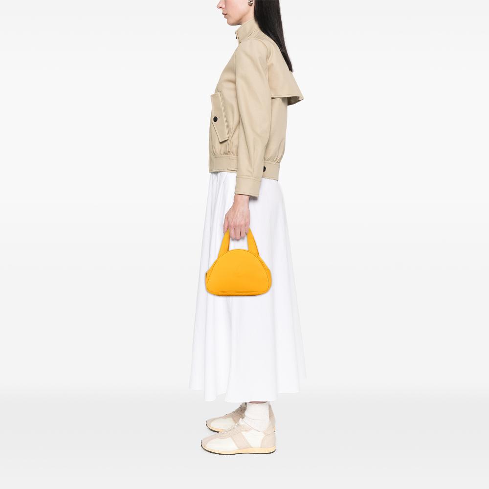 Saint Laurent AB Saint Laurent Yellow Nylon Fabric Logo Handbag France